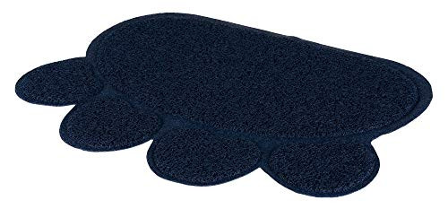 Produktbild von Trixie Vorleger für Katzentoiletten Pfotenform PVC 60x45 cm dunkelblau