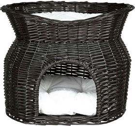 Produktbild von TRIXIE Weidenkorb mit Liegedach und 2 Kissen schwarz