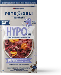 Produktbild von Trockenfutter Hypocare Soft Pferd mit Süßkartoffel, Preiselbeere und Distelöl für Hunde - 6kg