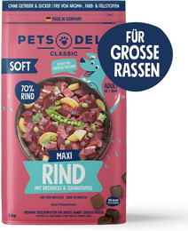 Produktbild von Trockenfutter Maxi Soft Rind mit Brokkoli & Granatapfel für Hunde - 2 x 9 kg