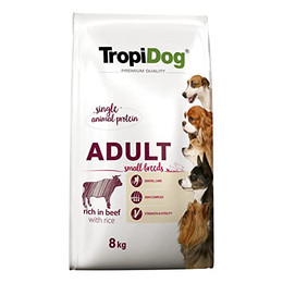 Produktbild von Tropidog Premium Adult Small Rind & Reis Trockenfutter für kleine Hunde - 8 kg