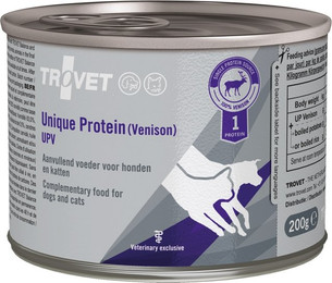 Produktbild von TROVET Unique Protein Venison UPV Nassfutter für Hunde und Katzen mit Wildfleisch 200 g