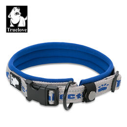 Produktbild von TrueLove Nylon Halsband mit Neopren unterlegt grau/blau