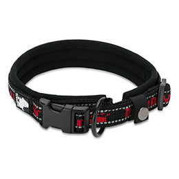 Produktbild von TrueLove Nylon Halsband mit Neopren unterlegt schwarz/rot