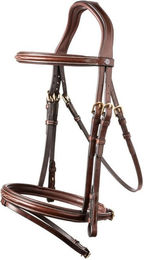 Produktbild von Trust Equestrian Trense Calgary englisch kombiniert braun/silber