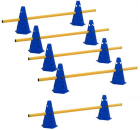 Produktbild von TRUTZHOLM Agility-Hürde Steckhürdenset 15-teilig 23 cm höhenverstellbar Blau