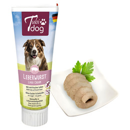 Produktbild von Tubi Dog Delikatess Leberwurst für Hunde - 6 x 75 g