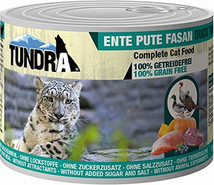 Produktbild von Tundra Cat Ente, Pute, Fasan Nassfutter - 6 x 200 g