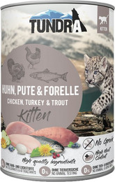 Produktbild von Tundra Cat Kitten Huhn, Pute & Forelle - 6 x 400 g