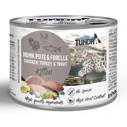 Produktbild von Tundra Cat Kitten Huhn, Pute & Forelle - 6 x 200 g