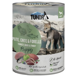 Produktbild von Tundra Dog Puppy Pute, Ente und Forelle - 6 x 800 g