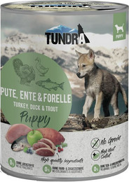 Produktbild von Tundra Dog Puppy Pute, Ente und Forelle 6x800g