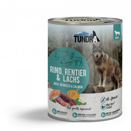 Produktbild von Tundra Dog Rind, Rentier & Lachs Nassfutter - 6 x 800 g