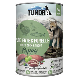 Produktbild von Tundra Puppy Hundefutter mit Pute, Ente & Forelle - 6 x 400 g