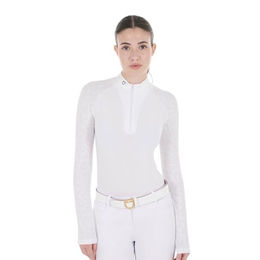 Turnierpolo mit langen Ärmeln Damen Equestro Tulle Stretch – Bild 1 von 5