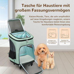 Produktbild von TWSOUL Tiertransportbox 3-in-1-Trolley für Haustiere,Rucksack-Trolleytasche bis