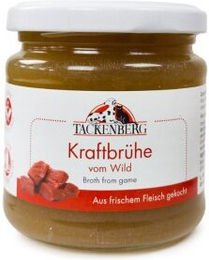 Produktbild von Tackenberg Kraftbrühe Wild Hirsch Monoprotein Nahrungsergänzung 6x200 ml