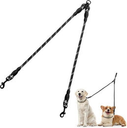 Taglory Doppelleine für 2 Hunde Reflektierendes Kletterseil Schwarz – Bild 1 von 5