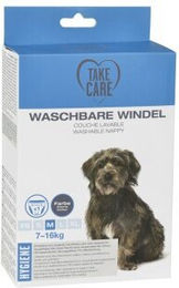 TAKE CARE Waschbare Hundewindeln Größe M grau wasserdicht aus Polyester mit OEKO-TEX Standard 100 – Bild 1 von 3
