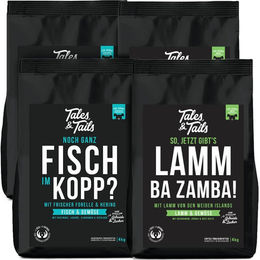 Tales and Tails Getreidefreies Trockenfutter Mischung aus Fisch Lamm Ente Forelle und Hering 2er Paket 8kg – Bild 1 von 1