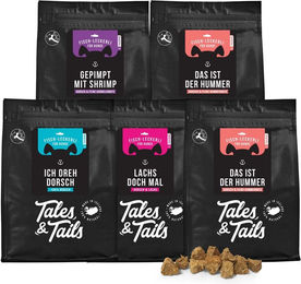 Produktbild von Tales & Tails Belohnungssnack Fischmix mit Lachs und Garnele für Hunde 350g