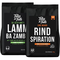 Produktbild von Tales & Tails Getreidefreies Trockenfutter 2er Paket 8kg mit Fisch Forelle Hering Lamm und Ente ohne Zucker