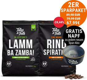 Tales & Tails Getreidefreies Trockenfutter 2er Paket 8kg mit Fisch Forelle Hering Lamm und Ente ohne Zucker – Bild 1 von 1