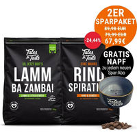 Produktbild von Tales & Tails Getreidefreies Trockenfutter 2er Paket 8kg mit Fisch Forelle Hering Lamm und Ente ohne Zucker
