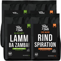 Produktbild von Tales & Tails Getreidefreies Trockenfutter 2er Paket 8kg mit Fisch Lamm Ente Forelle und Hering ohne Zucker