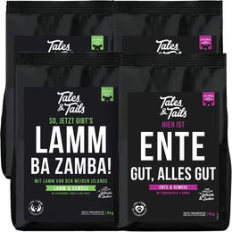 Produktbild von Tales & Tails Getreidefreies Trockenfutter Mischung Fisch Lamm Ente ohne Zucker 2er Paket 8kg
