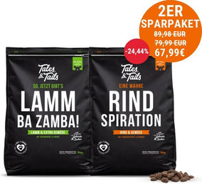 Tales & Tails Getreidefreies Trockenfutter ohne Zucker 2x 4kg mit Fisch Forelle Hering Lamm und Ente – Bild 1 von 1