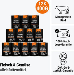Tales & Tails Hundefutter Rind Stückchen in Sauce 400g Dose – Bild 1 von 1