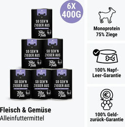 Produktbild von Tales & Tails Hundefutter Ziege Dose zur Unterstützung der Verdauung