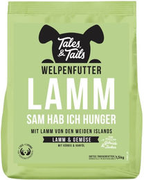 Produktbild von Tales & Tails LammSam Trockenfutter für Welpen mit Lamm Monoprotein und hohem Fleischanteil 1,5kg
