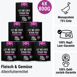 Produktbild von Tales & Tails Monoprotein Nassfutter Ente Hypoallergen für Allergiker in der Dose