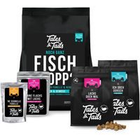 Produktbild von Tales & Tails Monoprotein Paket Fisch Hypoallergen mit Lachs Kabeljau und Forelle