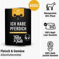 Produktbild von Tales & Tails Monoprotein Pferdefutter Dose 400g