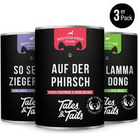Produktbild von Tales & Tails Nassfutter 3er Mixpaket Hirsch Lamm Ziege Getreidefrei Sensitive 400g Dosen