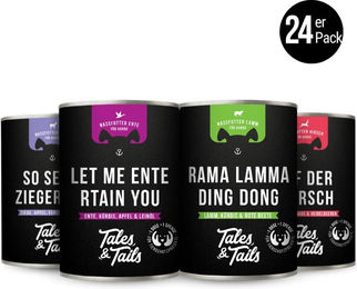 Tales & Tails Nassfutter 4er Mixpaket Getreidefrei und Sensitive Ente Hirsch Lamm Ziege 4x 400g – Bild 1 von 1