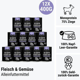 Produktbild von Tales & Tails Nassfutter Dose mit Ziege zur Unterstützung der Verdauung