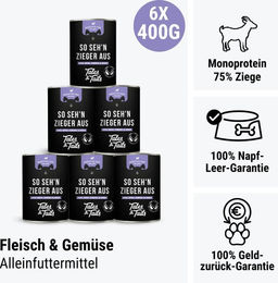 Produktbild von Tales & Tails Nassfutter mit Ziege zur Unterstützung der Verdauung in der Dose