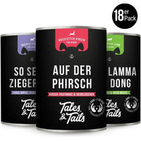 Produktbild von Tales & Tails Nassfutter Mixpaket 3er Pack Hirsch Lamm Ziege Getreidefrei Sensitive 400g Dosen