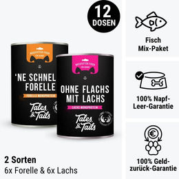 Tales & Tails Nassfutter Zweierlei Fisch mit Lachs, Forelle und Kabeljau getreidefrei und ohne Zucker 400g – Bild 1 von 1