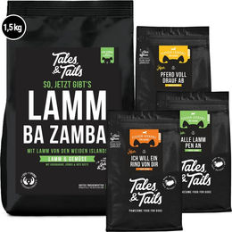 Produktbild von Tales & Tails Probierpaket Hundefutter mit Lamm und Leckerlis für Hunde