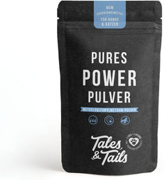Produktbild von Tales & Tails Pures Power Pulver für Katzen zur Unterstützung von Haut, Fell und Gelenken