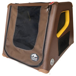 TAMI Aufblasbare Hundebox Auto & Home mit Airbagfunktion Braun Größe S 56x80x62cm phthalatfrei und wasserabweisend – Bild 1 von 2