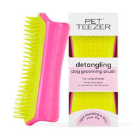 Produktbild von Tangle Teezer Pet Teezer Entwirrungs- und Fellpflegebürste für Hunde in Rosa und Gelb
