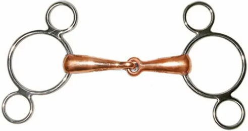 Produktbild von Tattini 3-Ring Gebiss aus Edelstahl in Silber für Pferde
