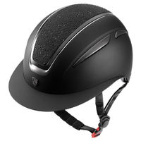 Produktbild von Tattini Cassiopea Cap mit Glitzerplakette und Kristallen in Schwarz mit Verstellrad 59-61 cm
