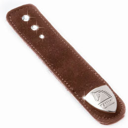 Produktbild von Tattini Close Contact Armband aus braunem Wildleder mit 3 Strasssteinen für Unisex